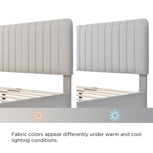 Gepolstertes Doppelbett mit verstellbarem Kopfteil-OKWISH