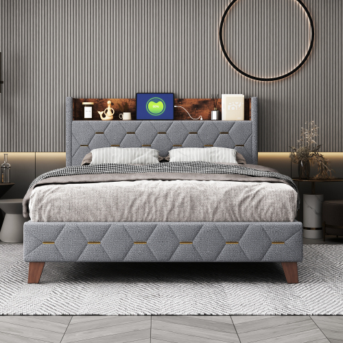 Hautfreundliches Kardamom-Samt-Polsterbett-OKWISH