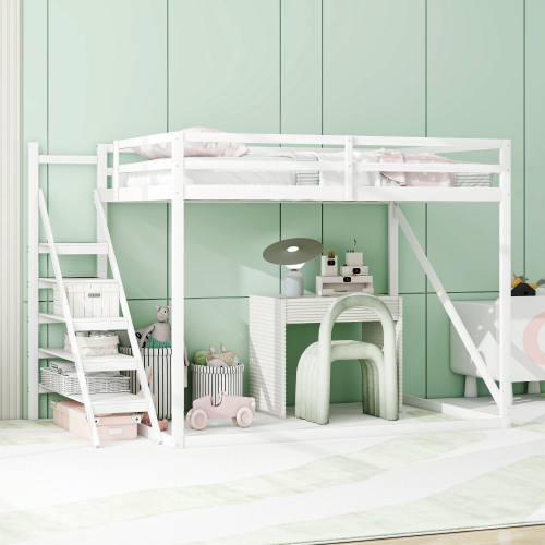Kinderbett Hochbett 140x200 mit Sicherheitsleiter, Etagenbett aus Massivholz mit Lattenrost geeignet
