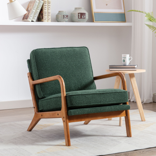 COOLMORE Wood Frame Armchair, Modern Accent Chair Lounge Chair for Living Room 