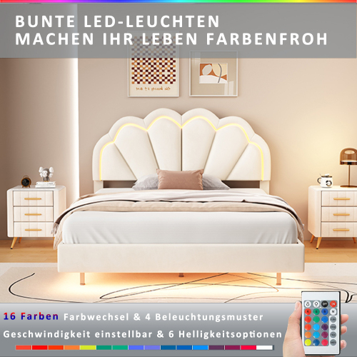 Hautfreundliches Polsterbett aus Samtstoff-OKWISH