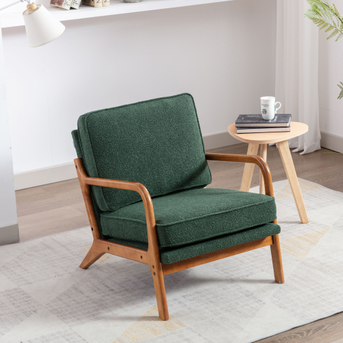 COOLMORE Wood Frame Armchair, Modern Accent Chair Lounge Chair for Living Room 