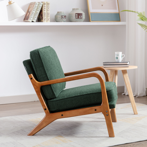 COOLMORE Wood Frame Armchair, Modern Accent Chair Lounge Chair for Living Room 