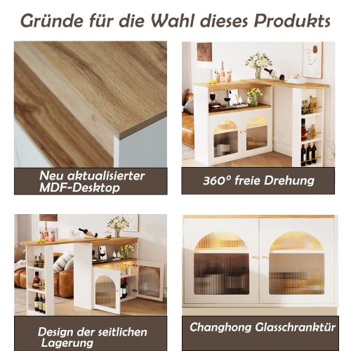 Moderner ausziehbarer Esstisch mit Stauraum-OKWISH