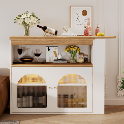 Moderner ausziehbarer Esstisch mit Stauraum-OKWISH