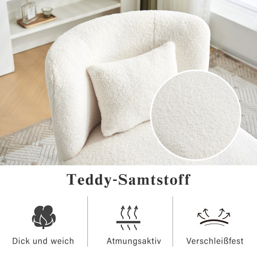 360° drehbarer Freizeitstuhl aus Teddy-Samt-OKWISH