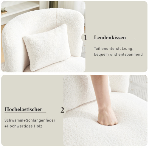 360° drehbarer Freizeitstuhl aus Teddy-Samt-OKWISH