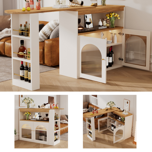 Moderner ausziehbarer Esstisch mit Stauraum-OKWISH