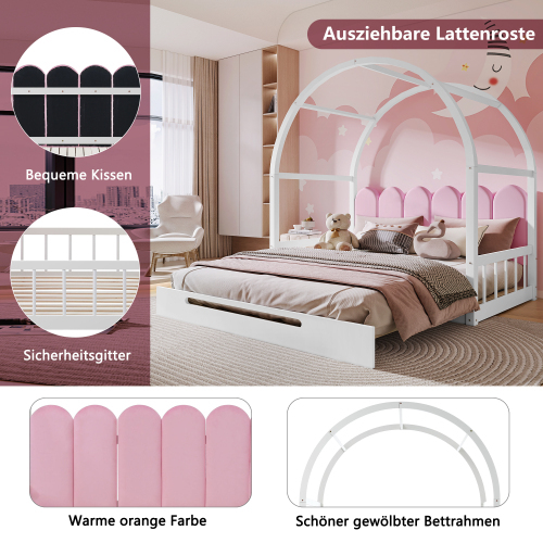 Doppelbett mit Samtkissen-OKWISH