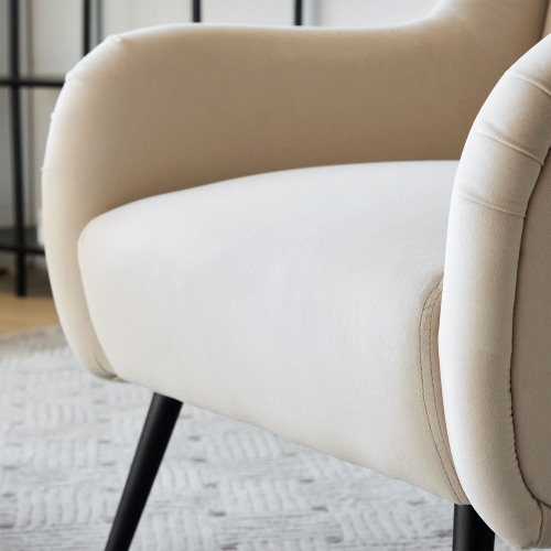 Lässiger Wohnzimmerstuhl aus Samt mit hoher Rückenlehne im modernen Stil-OKWISH