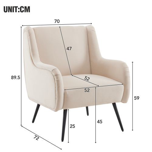 Lässiger Wohnzimmerstuhl aus Samt mit hoher Rückenlehne im modernen Stil-OKWISH