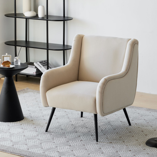Lässiger Wohnzimmerstuhl aus Samt mit hoher Rückenlehne im modernen Stil-OKWISH