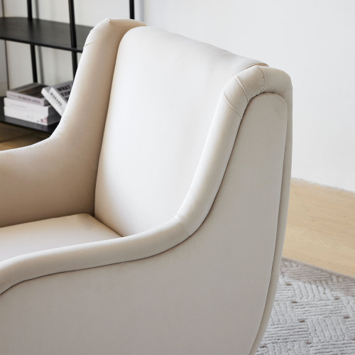 Lässiger Wohnzimmerstuhl aus Samt mit hoher Rückenlehne im modernen Stil-OKWISH