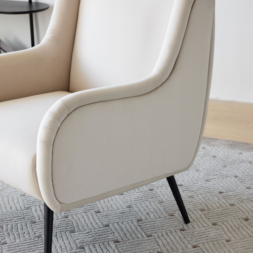 Lässiger Wohnzimmerstuhl aus Samt mit hoher Rückenlehne im modernen Stil-OKWISH