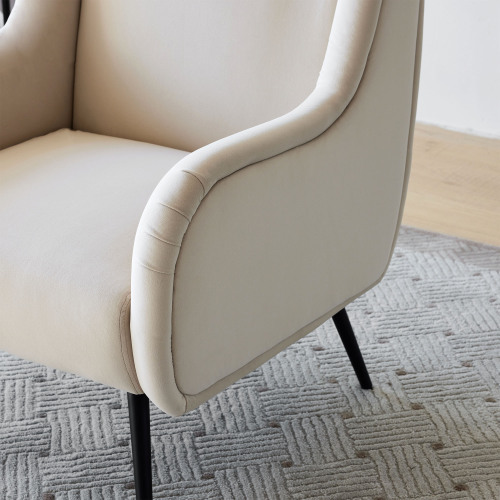 Lässiger Wohnzimmerstuhl aus Samt mit hoher Rückenlehne im modernen Stil-OKWISH