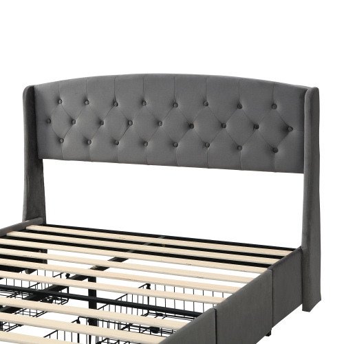 Samtgepolstertes Bett-OKWISH