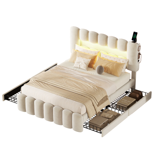 Polsterbett mit USB und Stereoanlage-OKWISH