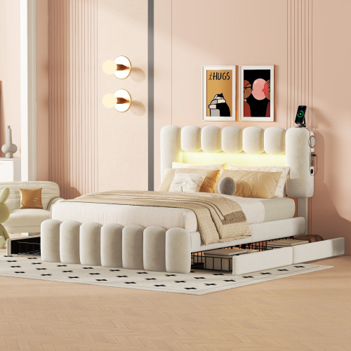 Polsterbett mit USB und Stereoanlage-OKWISH