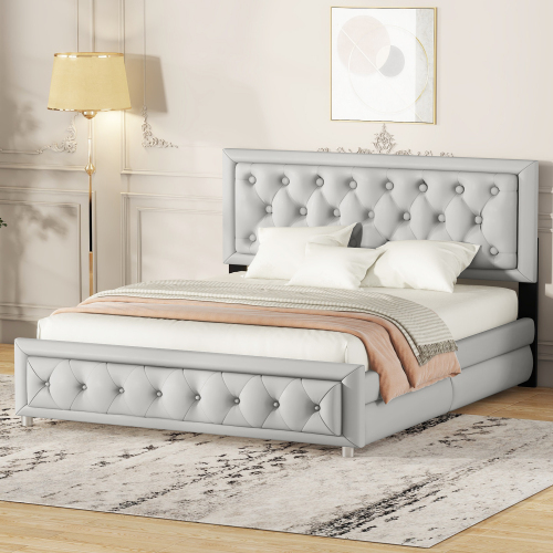 140 x 200 Polsterbett, Polsterbett mit 4 Schubladen, Stauraumbetten Bettgestell