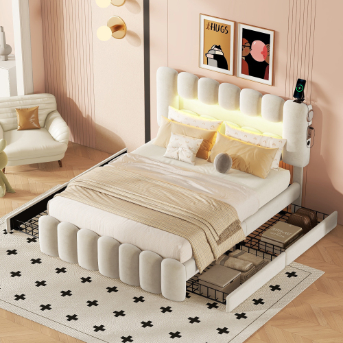 Polsterbett mit USB und Stereoanlage-OKWISH