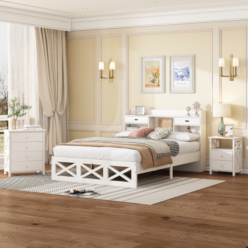 Holzpritschenbett mit Aufbewahrungsfunktion-OKWISH