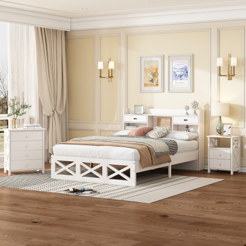 Holzpritschenbett mit Aufbewahrungsfunktion-OKWISH