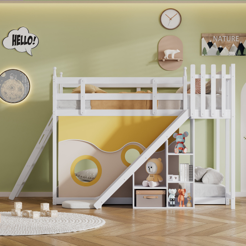 Etagenbett mit Treppe und Geländer-OKWISH