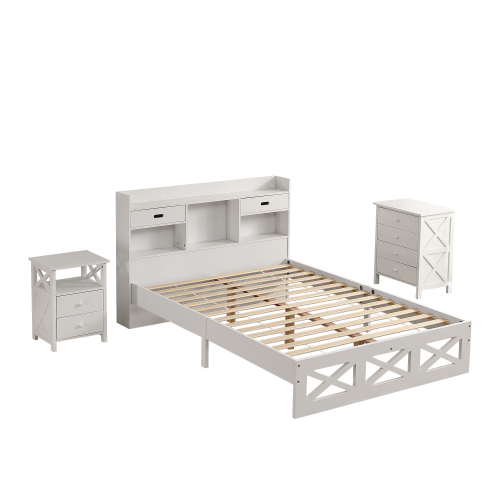 Holzpritschenbett mit Aufbewahrungsfunktion-OKWISH