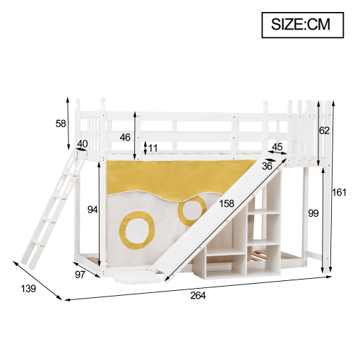 Etagenbett mit Treppe und Geländer-OKWISH
