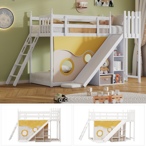 Etagenbett mit Treppe und Geländer-OKWISH
