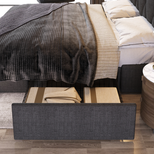 Polsterbett mit Holzlattenrahmen-OKWISH