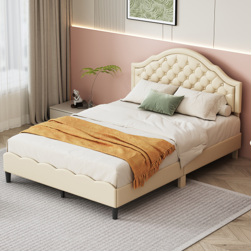 Doppelbett mit PU-Lederpolsterung-OKWISH