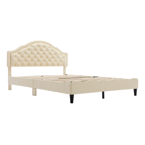 Doppelbett mit PU-Lederpolsterung-OKWISH