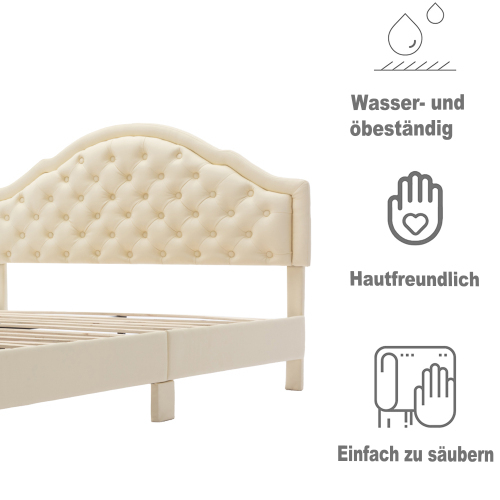 Doppelbett mit PU-Lederpolsterung-OKWISH