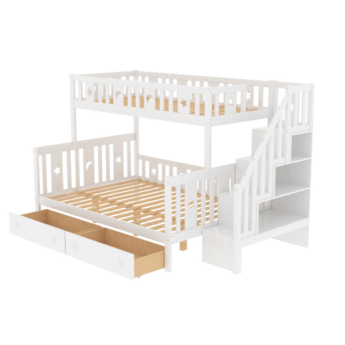 Etagenbett aus Massivholz mit Sicherheitstreppe-OKWISH