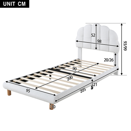 Einzelbett, Kinderbett, Jugendbett, Polsterbett, Holzlattenrost, Kreisvlies
