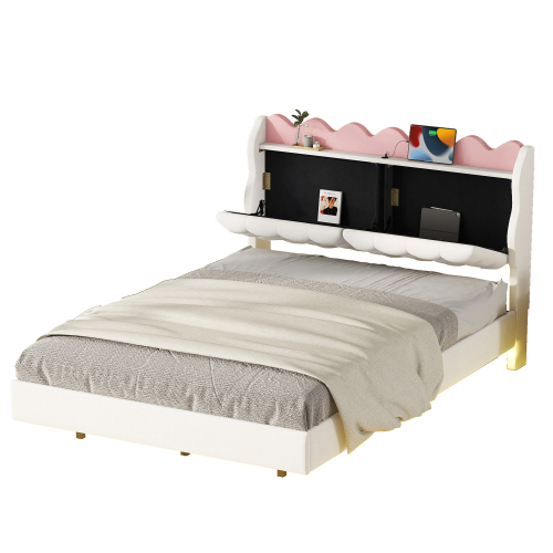 Polsterbett mit Lichtleiste-OKWISH