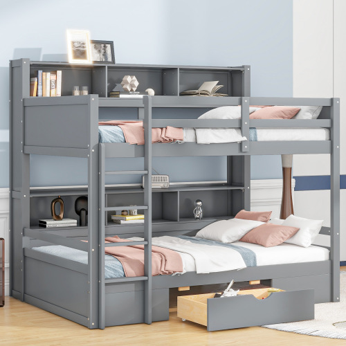 90x200cm Einzelbetten, Kinderbetten, Etagenbetten, Etagenbetten, mit Schubladen, mit Staufächern