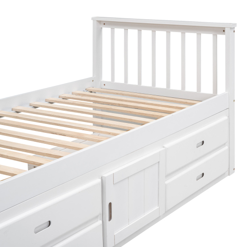 90x200 cm Podestbett, Kinderbett, Podestbett mit 4 Schubladen, mit Stauschrank