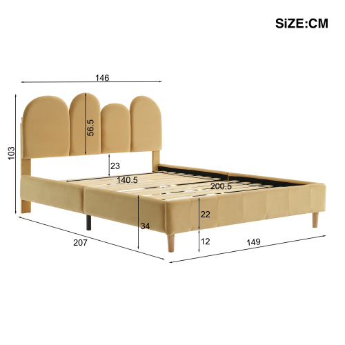 Daumenförmiges Nachttisch-Doppelbett-OKWISH