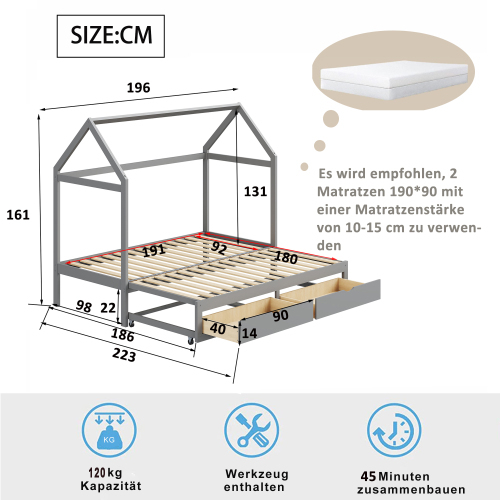 Ausziehbares Kinderbett-OKWISH