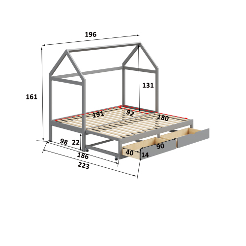 Ausziehbares Kinderbett-OKWISH