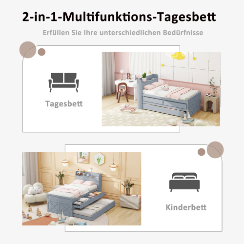 Multifunktionales Massivholzbett-OKWISH
