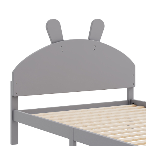 90*200cm Massivholzbett, Einzelbett, Flachbett, Bett in Hasenform