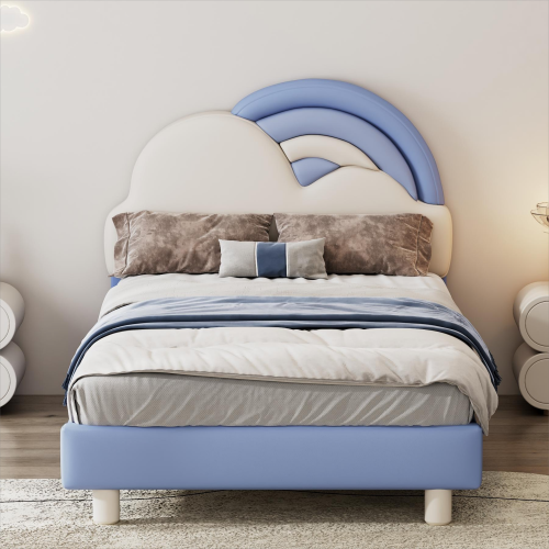 Bequemes Regenbogenwolken-Doppelbett am Bett-OKWISH