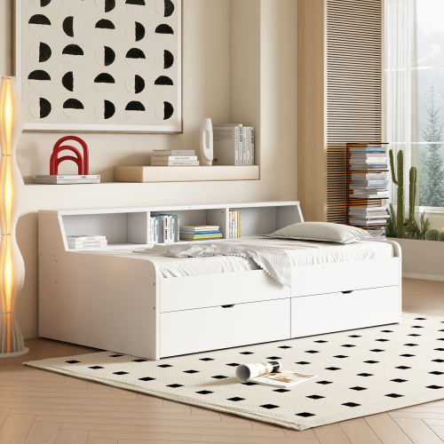 90*200 cm Tagesbett, einzeln, mit zwei Schubladen, mit Staufach