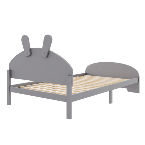 90*200cm Massivholzbett, Einzelbett, Flachbett, Bett in Hasenform