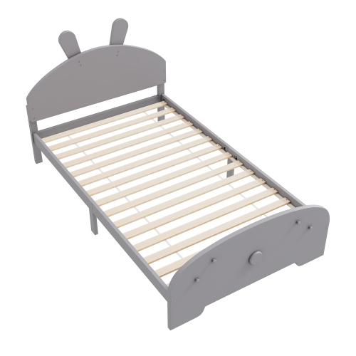 90*200cm Massivholzbett, Einzelbett, Flachbett, Bett in Hasenform
