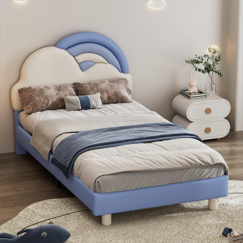 Bequemes Regenbogenwolken-Doppelbett am Bett-OKWISH