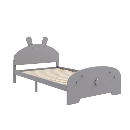 90*200cm Massivholzbett, Einzelbett, Flachbett, Bett in Hasenform